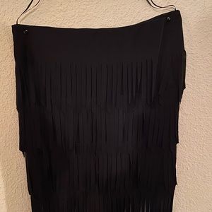 JS Collection Black fringe skirt